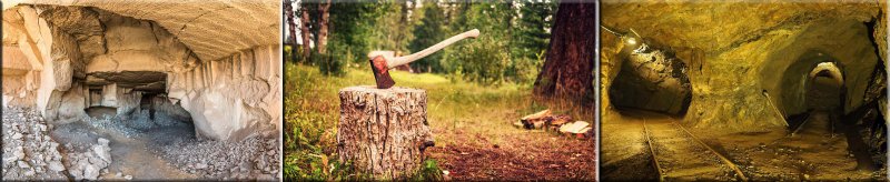 Holz, Eisen, Steine Holz, Eisen, Steine