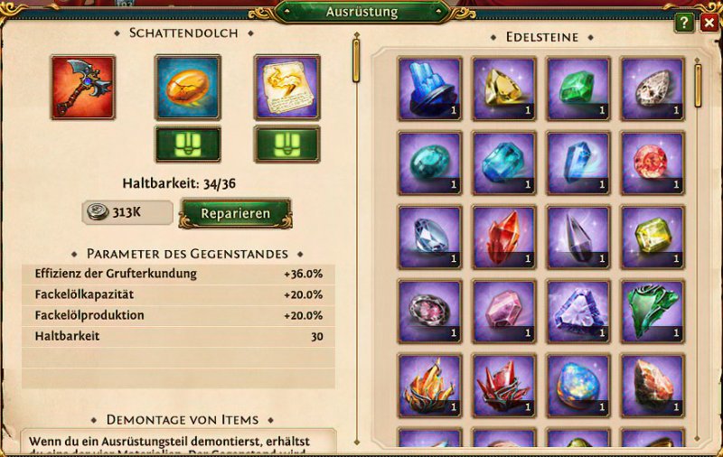 Ausrüstungs Edelstein & Zauber Ausrüstungs Edelstein & Zauber